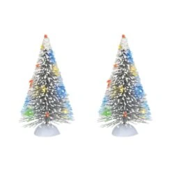 Department 56 Lighted Frosted White Sisal Trees - Set Of 2