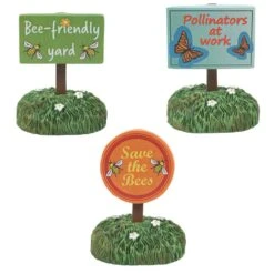 Department 56 Bee Friendly Signs - 3 Piece Set