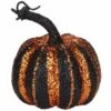Department 56 Witch Hallow Black And Orange Vertical Stripe Pumpkin Figurine