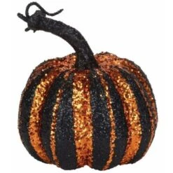 Department 56 Witch Hallow Black And Orange Vertical Stripe Pumpkin Figurine