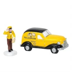 Department 56 Old Man's Telegram Delivered - 2 Piece Set
